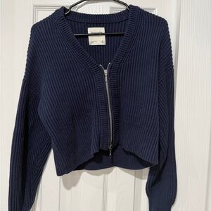 Abercrombie Navy Blue Zippered Women's Sweater